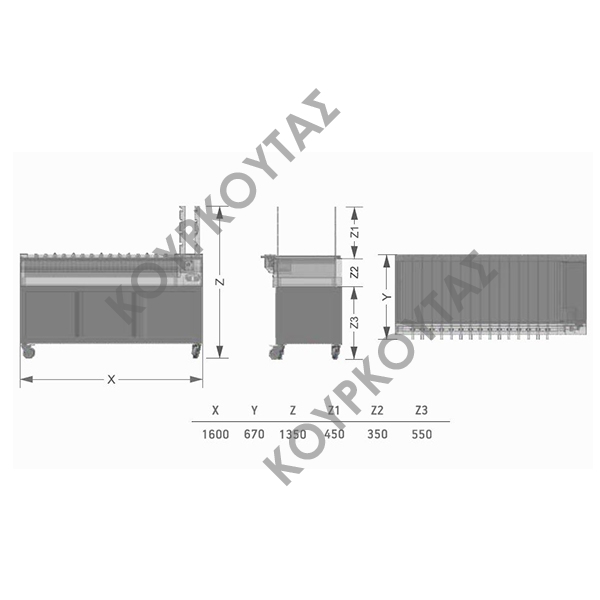 ΨΗΣΤΑΡΙΑ ΚΟΝΤΟΣΟΥΒΛΙ ΜΕ ΚΑΡΒΟΥΝΑ ΕΠΙΔΑΠΕΔΙΑ ΜΕ ΕΡΜΑΡΙΟ ROASTER KF - Image 2