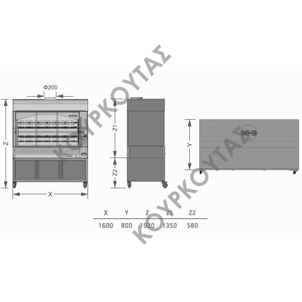 ΚΟΥΤΟΠΟΥΛΙΕΡΑ ΚΑΡΒΟΥΝΟΥ ΕΠΙΔΑΠΕΔΙΑ ΜΕ ΕΡΜΑΡΙΟ ROASTER CF16 - Image 2