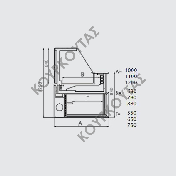 ΒΙΤΡΙΝΑ ΑΧΙΛΛΕΑΣ ΚΡΕΟΠΩΛΕΙΟΥ-ΤΥΡΟΚΟΜΙΚΩΝ  Με ή Χωρίς Ψυκτικό Μηχάνημα - Image 3