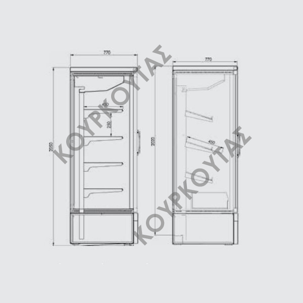 ΒΙΤΡΙΝΑ SELF SERVICE ΛΙΒΑΣ ΣΥΝΤΗΡΗΣΗΣ ΜΕ ή ΧΩΡΙΣ ΨΥΚΤΙΚΟ ΜΗΧΑΝΗΜΑ ΥΨΟΥΣ 2.05m - Image 6