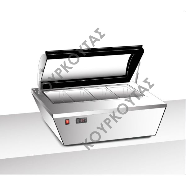 Βιτρίνα σερβιρίσματος παγωτού 700228 - 4 γεύσεων επιτραπέζια μεταχειρισμένη 1 ΜΗΝΑ - Image 5