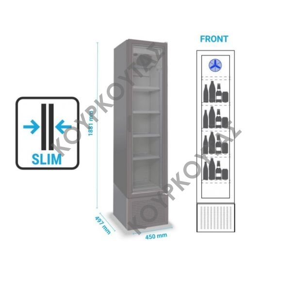 ΒΙΤΡΙΝΑ ΕΠΙΔΑΠΕΔΙΑ ΣΥΝΤΗΡΗΣΗΣ-ΑΝΑΨΥΚΤΙΚΩΝ METALFRIO S225 WOC SLIM - Image 2