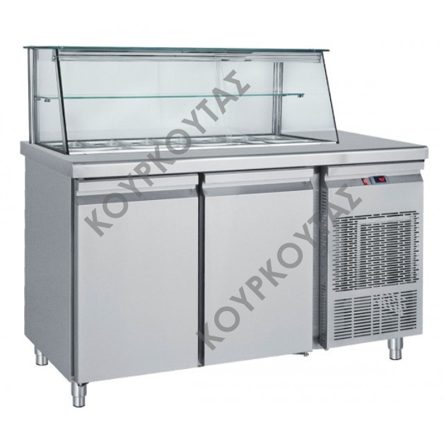 ΨΥΓΕΙΟ ΣΑΛΑΤΩΝ ΜΕ ΒΙΤΡΙΝΑ ΓΙΑ ΛΕΚΑΝΑΚΙΑ GN SM155 ΒΑΜ