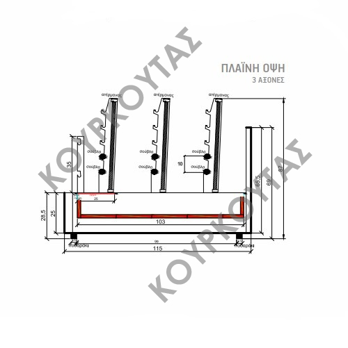 ΨΗΣΤΑΡΙΑ ΚΑΡΒΟΥΝΟΥ ΕΠΙΤΡΑΠΕΖΙΑ ΜΕ 3 ΑΞΟΝΕΣ & 9 ΣΟΥΒΛΕΣ - Image 3