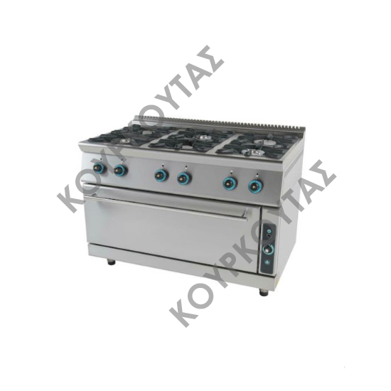 ΚΟΥΖΙΝΑ ΥΓΡΑΕΡΙΟΥ ΜΕ 6 ΕΣΤΙΕΣ & ΦΟΥΡΝΟ FC6FLS7 SERGAS