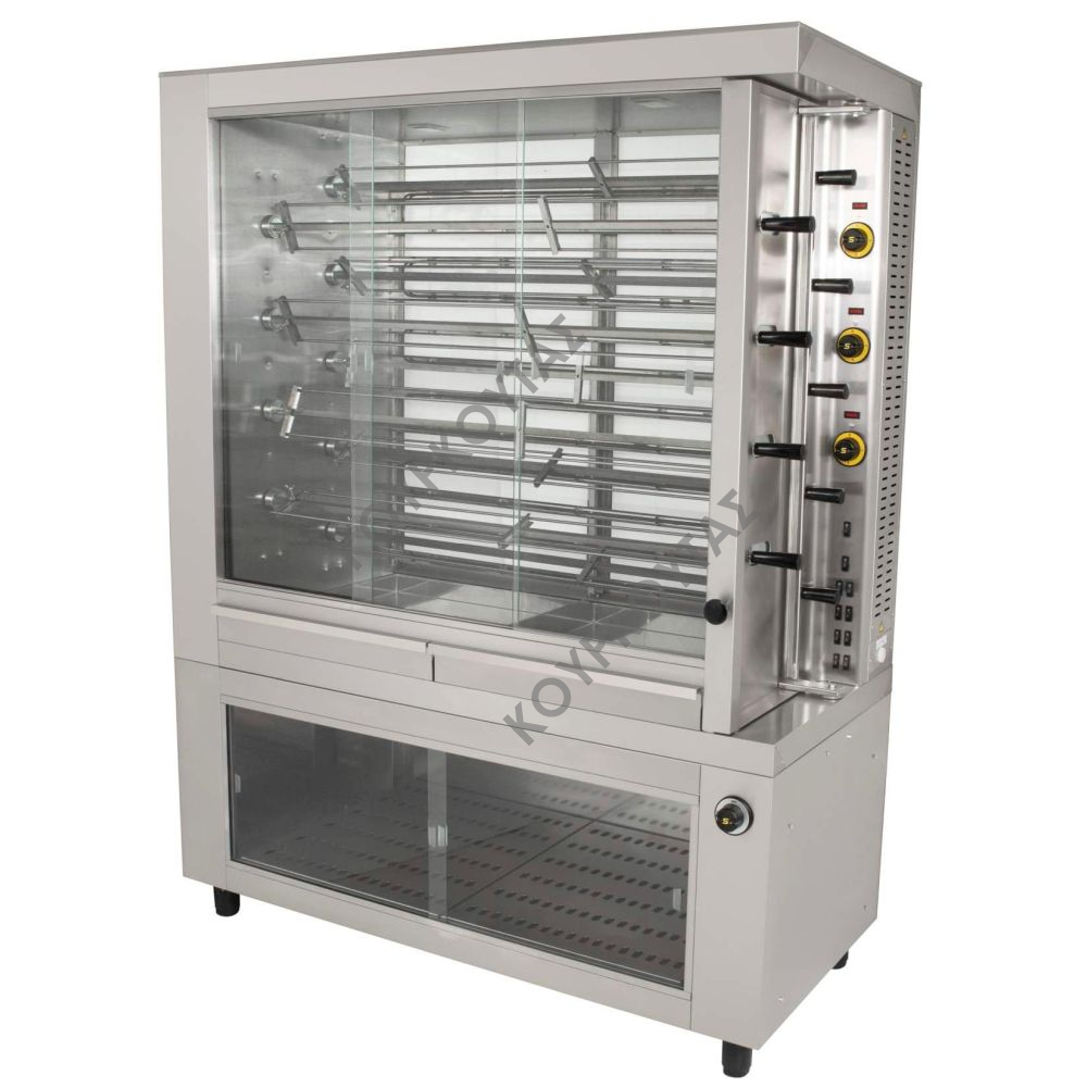 Ηλεκτρική κοτοπουλιέρα με 9 σούβλες KE9 με θερμοθάλαμο SERGAS