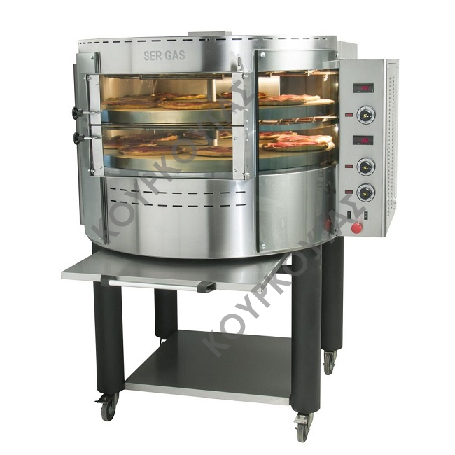 ΦΟΥΡΝΟΣ ΠΙΤΣΑΣ ΗΛΕΚΤΡΙΚΟΣ ΜΕ ΠΕΡΙΣΤΡΕΦΟΜΕΝΕΣ ΠΛΑΚΕΣ ΚΑΙ ΒΑΣΗ RPE2 SERGAS