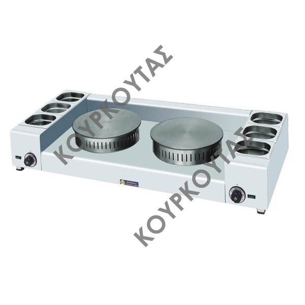 ΚΡΕΠΙΕΡΑ ΗΛΕΚΤΡΙΚΗ ΔΙΠΛΗ ΜΕ ΑΝΟΞΕΙΔΩΤΑ ΛΕΚΑΝΑΚΙΑ KEL2X35 SERGAS