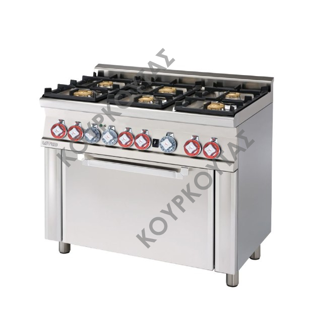 ΚΟΥΖΙΝΑ ΑΕΡΙΟΥ 6 ΕΣΤΙΩΝ ΜΕ ΦΟΥΡΝΟ ΑΕΡΙΟΥ CF6-610G LOTUS