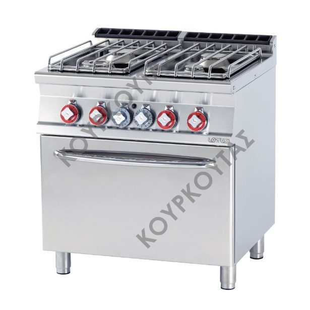 ΚΟΥΖΙΝΑ ΑΕΡΙΟΥ 4 ΕΣΤΙΩΝ ΜΕ ΦΟΥΡΝΟ ΗΛΕΚΤΡΙΚΟ CF4-78GPE LOTUS