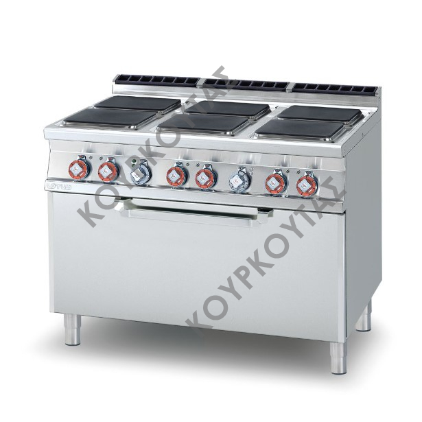 ΚΟΥΖΙΝΑ ΗΛΕΚΤΡΙΚΗ 6 ΕΣΤΙΩΝ ΜΕ ΦΟΥΡΝΟ ΗΛΕΚΤΡΙΚΟ CFQ6-912ET LOTUS