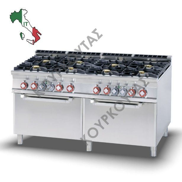 ΚΟΥΖΙΝΑ ΑΕΡΙΟΥ 8 ΕΣΤΙΩΝ ΜΕ 2 ΦΟΥΡΝΟΥΣ ΑΕΡΙΟΥ CF8-916G LOTUS