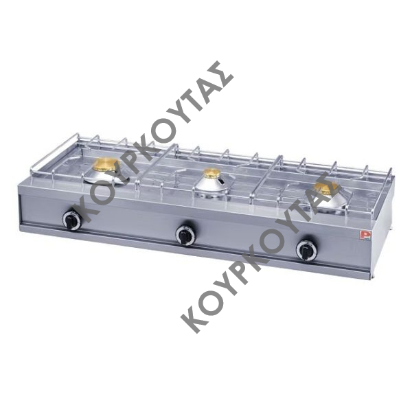 Εστία αερίου πάγκου με τρεις καυστήρες Panaritis GL 350