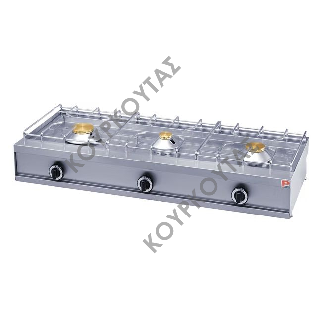 Εστία αερίου πάγκου με τρεις καυστήρες Panaritis GL 350