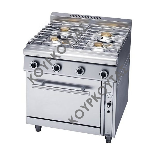 Κουζίνα αερίου / υγραερίου 4 καυστήρων με φούρνο GCOV 490 Panaritis
