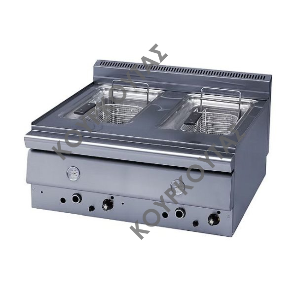 Φριτέζα αερίου με δύο κάδους 8 + 8 λίτρων Panaritis FR 260