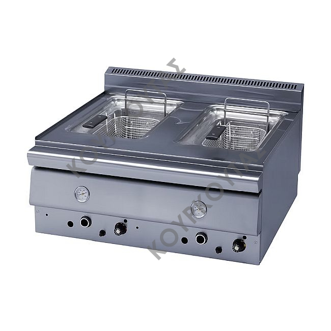 Φριτέζα αερίου με δύο κάδους 8 + 8 λίτρων Panaritis FR 260