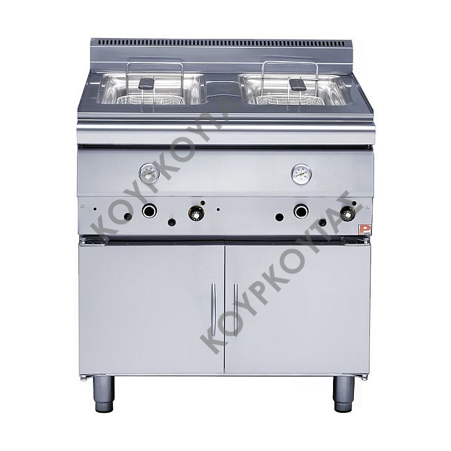 Φριτέζα αερίου επιδαπέδια με δύο κάδους 8 + 8 λίτρων Panaritis FR 270