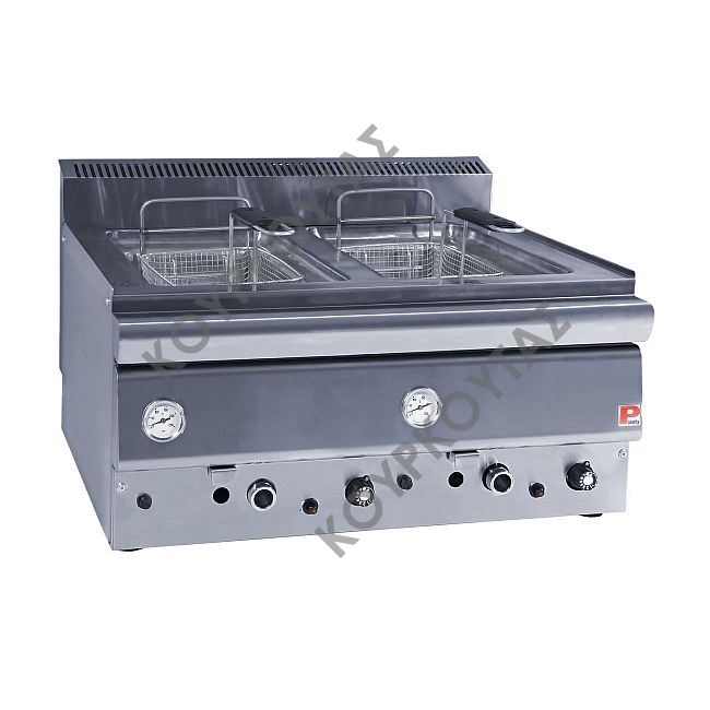 Φριτέζα αερίου με δύο κάδους 8 + 8 λίτρων Panaritis FR 270