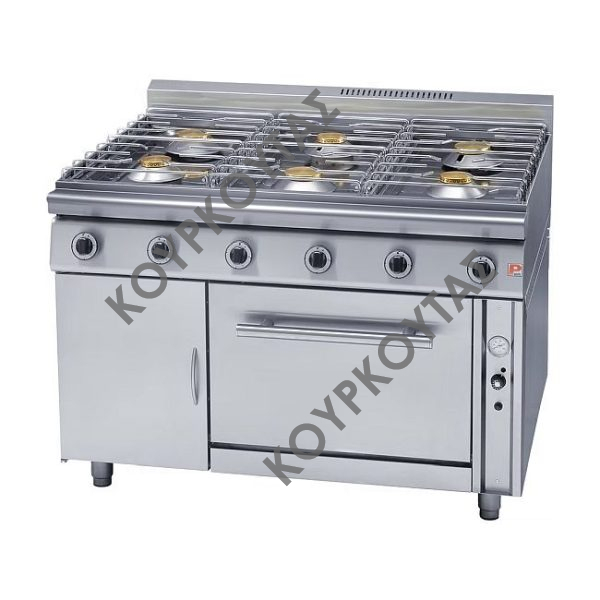 Κουζίνα αερίου / υγραερίου 6 καυστήρων με φούρνο GCOV 670 Panaritis