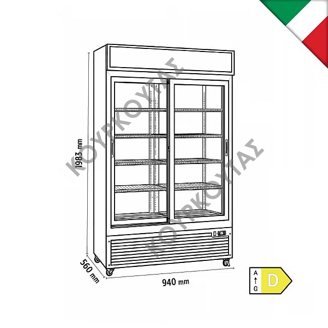 Βιτρίνα συντήρησης αναψυκτικών CL801 V2GC SL Black KlimaItalia - Image 2