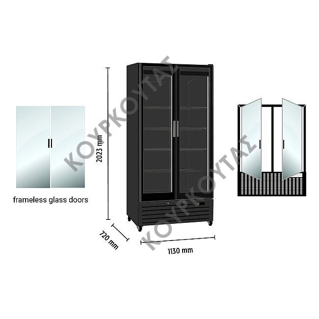 Βιτρίνα συντήρησης αναψυκτικών ICOOL110 JUMBO BLACK KlimaItalia - Image 2