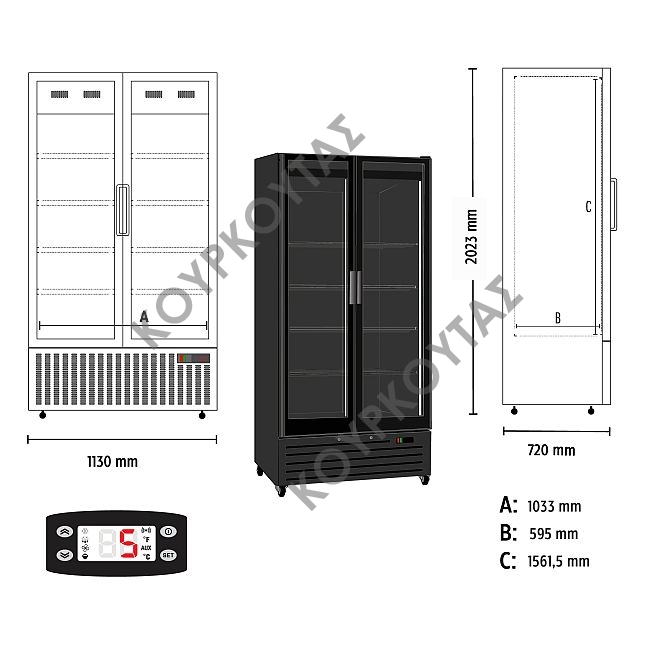 Βιτρίνα συντήρησης αναψυκτικών ICOOL110 JUMBO BLACK KlimaItalia - Image 3