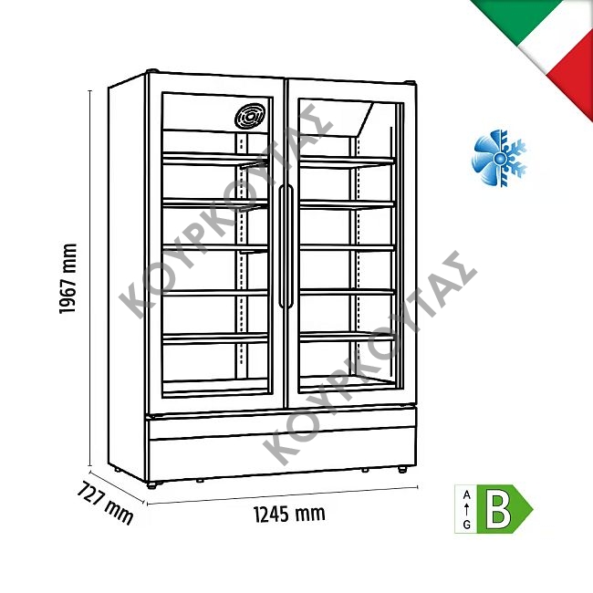 Βιτρίνα συντήρησης ROMA 124TN BLACK - Image 2