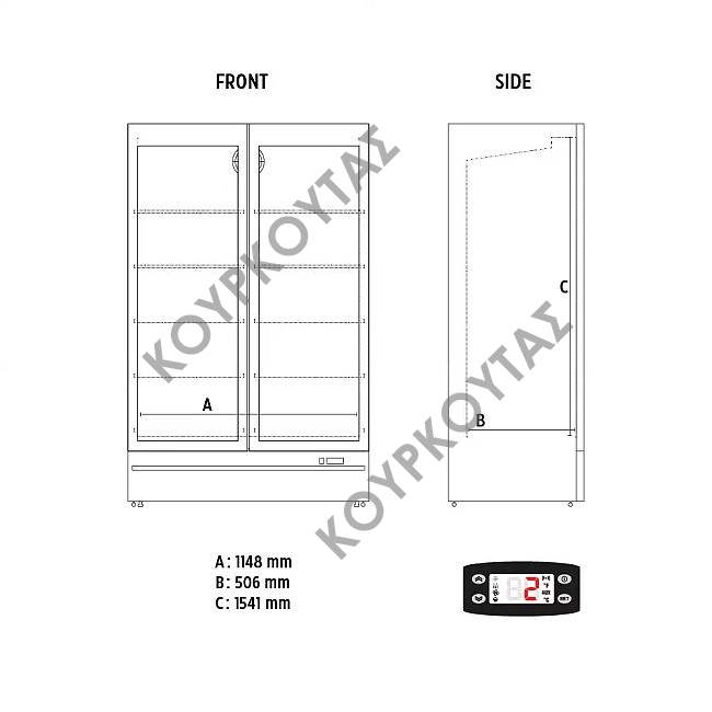 Βιτρίνα συντήρησης ROMA 124TN BLACK - Image 3