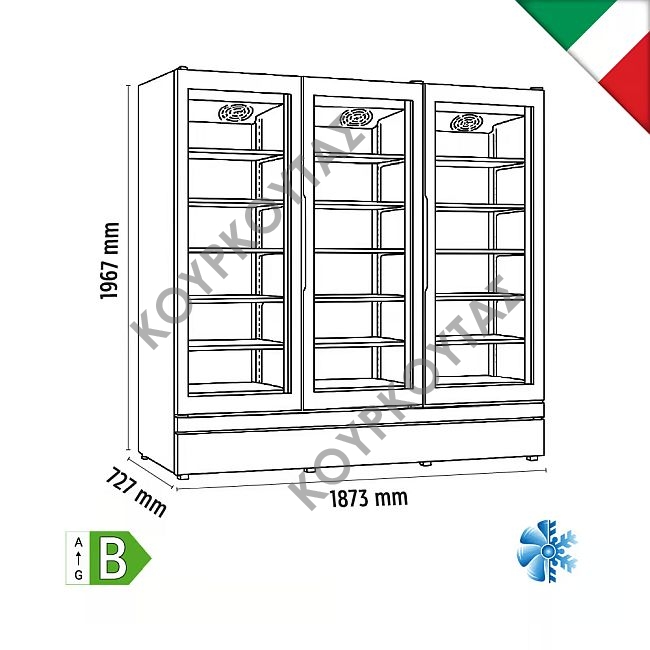 Βιτρίνα συντήρησης ROMA 187TN BLACK - Image 2