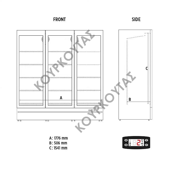 Βιτρίνα συντήρησης ROMA 187TN BLACK - Image 3