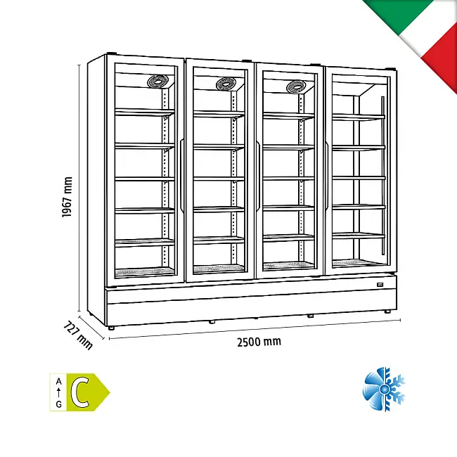 Βιτρίνα συντήρησης ROMA 250TN BLACK - Image 2