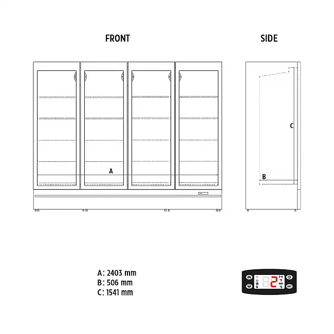 Βιτρίνα συντήρησης ROMA 250TN BLACK - Image 3